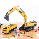 Huitich engineering construction vehicle set featuring excavator and dump truck STEM educational toys for kids